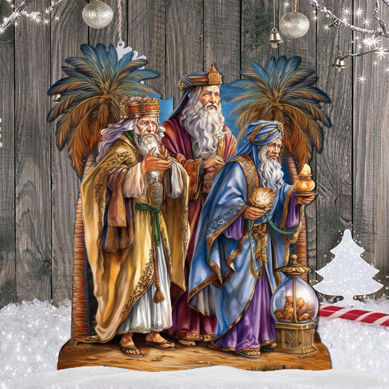 Carved Nativity Wiseman Set good of 5 Figurines